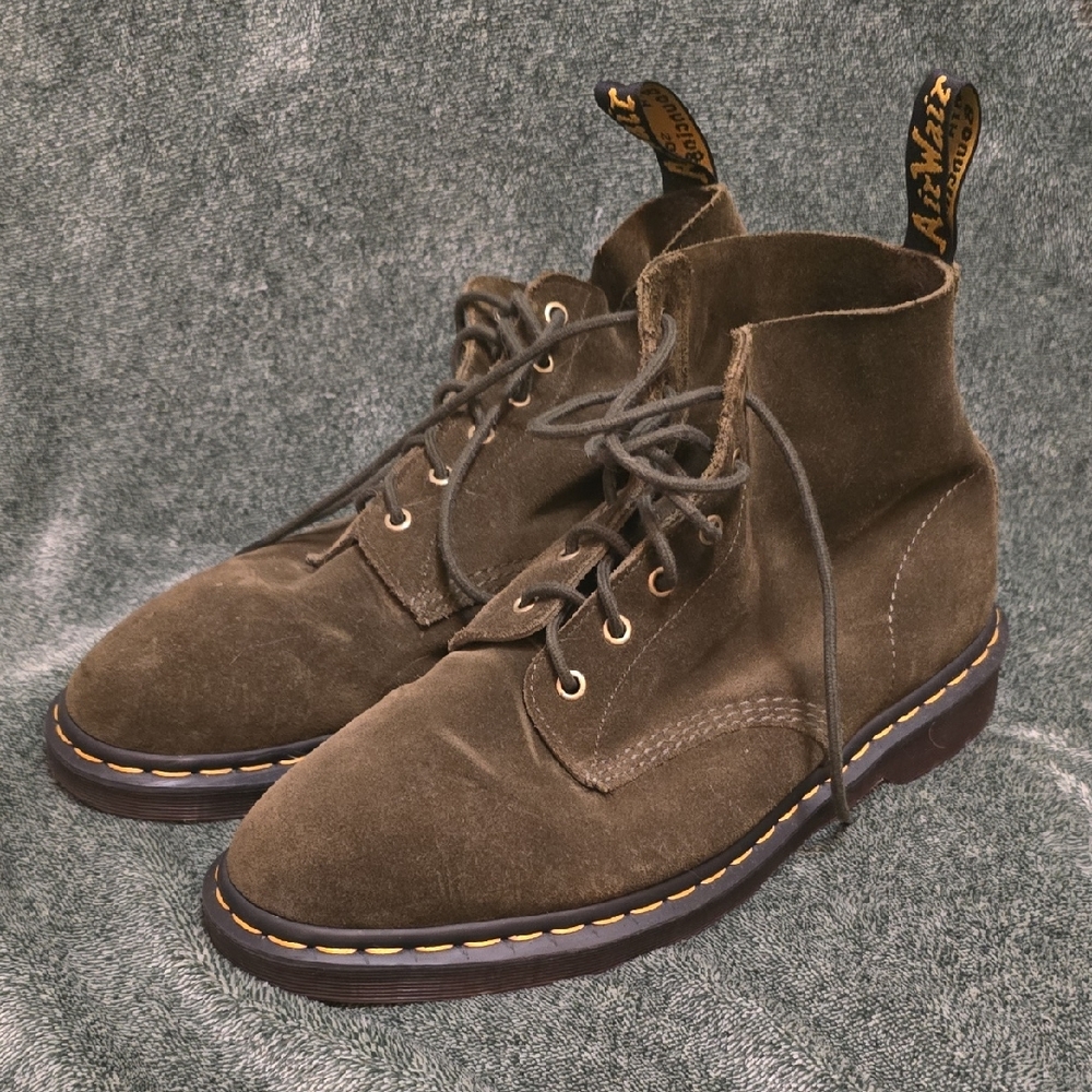 Dr. Martens Olive Green Suede Original Boots